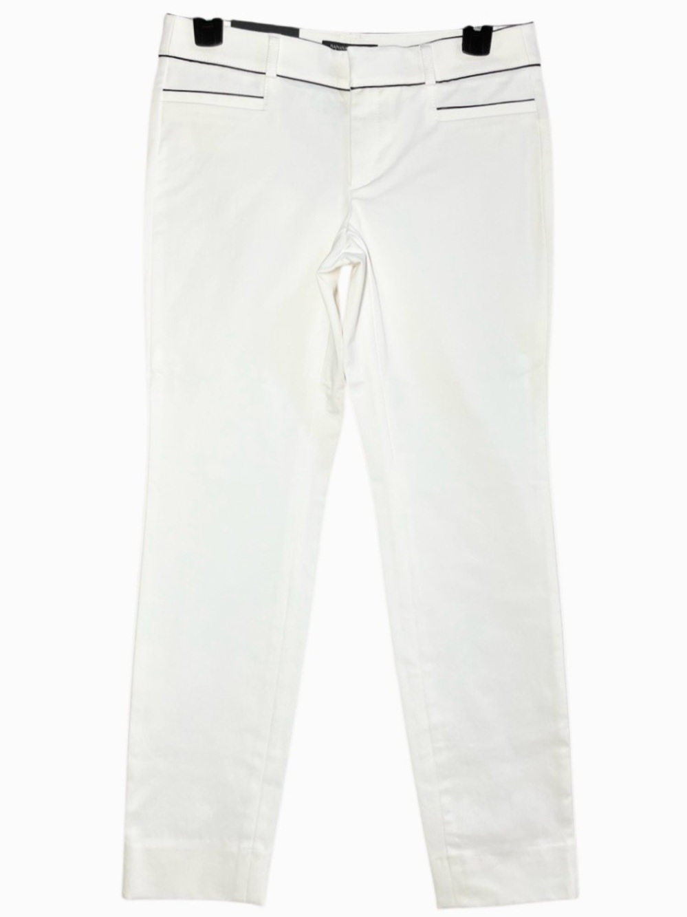 Banana Republic Sloan Pants in White/Black Womens 0P - Picture 2 of 9